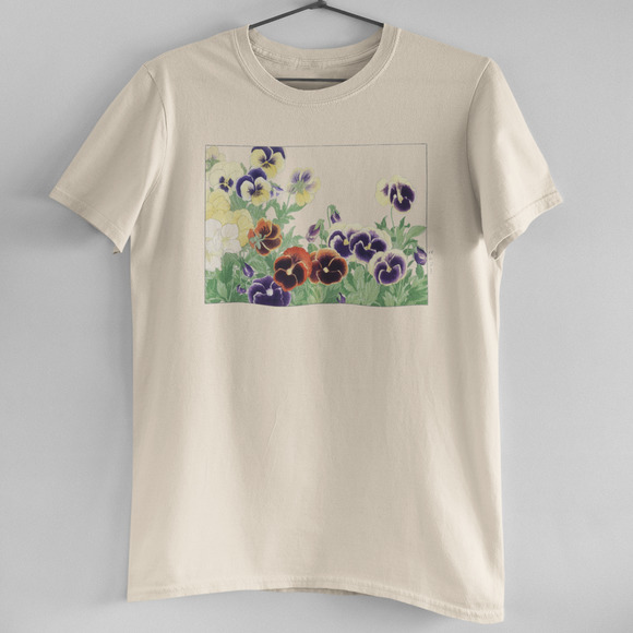 Tops - Vintage Pansy Flower Natural Tee